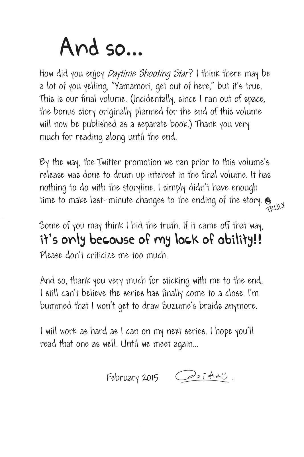 Read Daytime Shooting Star EN Manga Online