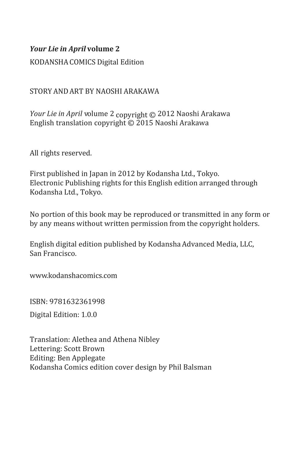 Read Your Lie in April EN Manga Online